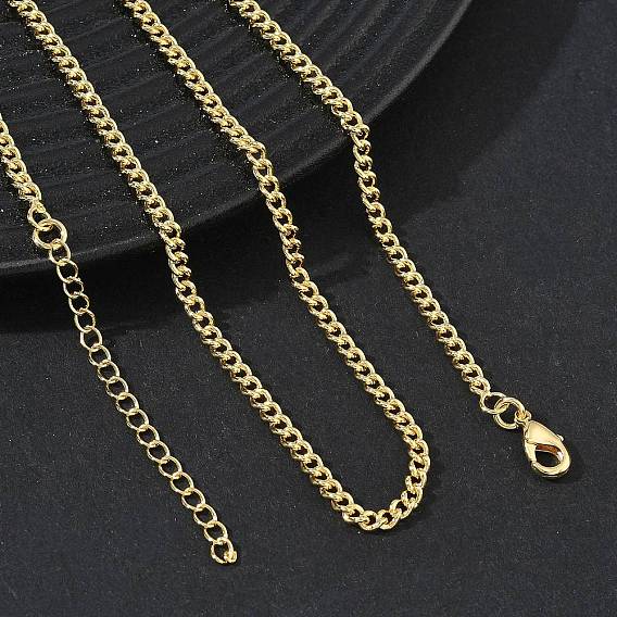 2.5MM Brass Curb Chain Necklaces for Women, Long-Lasting Plated