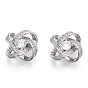 925 Sterling Silver Micro Pave Cubic Zirconia Charms, with S925 Stamp, Flower Charms, Nickel Free