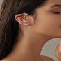 2Pcs 2 Styles Leaf Alloy Rhinestone Cuff Earrings, with High Sense of Curve, Left and Right