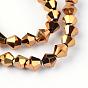 Electroplate Glass Bead Strands, Faceted, Bicone
