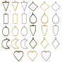 Rack Plating Alloy Open Back Bezel Pendants, For DIY UV Resin, Epoxy Resin, Pressed Flower Jewelry, Lead Free & Nickel Free, Mixed Shapes
