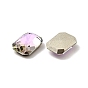 K9 Glass Rhinestone Cabochons, Flat Back & Back Plated, Faceted, Octagon Rectangle