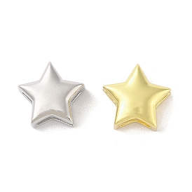 Rack Plating Brass Beads, Cadmium Free & Lead Free, Long-Lasting Plated, Star