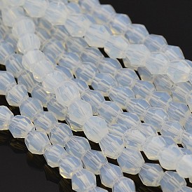  Faceted Bicone Opalite Beads Strands