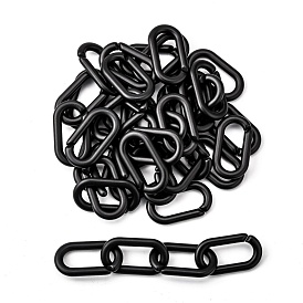 Anillos de unión acrílicos pintados con spray opaco, conectores de enlace rápido, para hacer cadenas de cable, esmerilado, oval