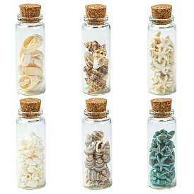 3 наборы 3 стили прозрачное стекло бутылка желаний украшение, балансировка драгоценных камней викка