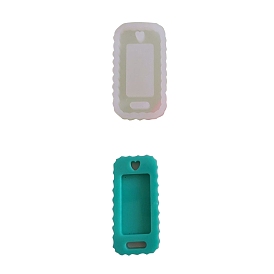 DIY Silicone Pendant Molds, for Keychain Name Tag Making, Resin Casting Molds, For UV Resin, Epoxy Resin Jewelry Making, Rectangle with Heart