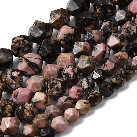 Природные родонит бисер нитей, звезды вырезать круглые бусы, граненые