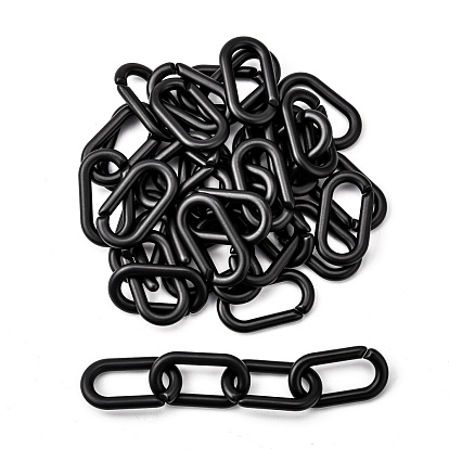 Anillos de unión acrílicos pintados con spray opaco, conectores de enlace rápido, para hacer cadenas de cable, esmerilado, oval