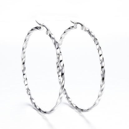 Серьги из 304 нержавеющей стали, гипоаллергенные серьги, форма витого кольца