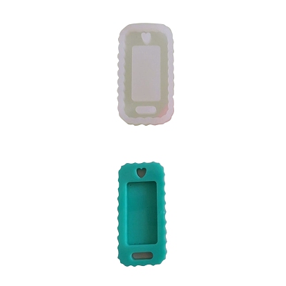 DIY Silicone Pendant Molds, for Keychain Name Tag Making, Resin Casting Molds, For UV Resin, Epoxy Resin Jewelry Making, Rectangle with Heart