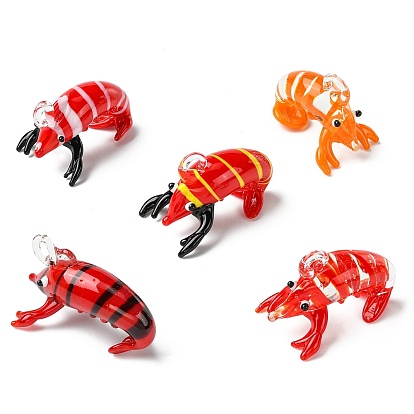 5 шт 5 цвета подвески лэмпворк ручной работы, омары-талисманы