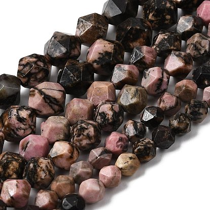 Природные родонит бисер нитей, звезды вырезать круглые бусы, граненые