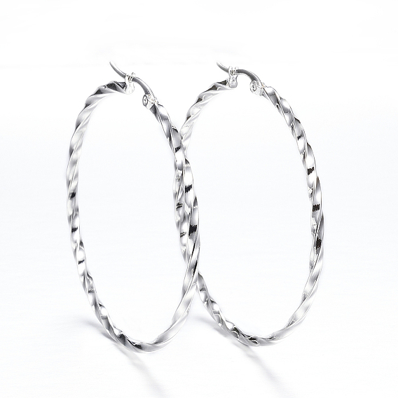 Серьги из 304 нержавеющей стали, гипоаллергенные серьги, форма витого кольца