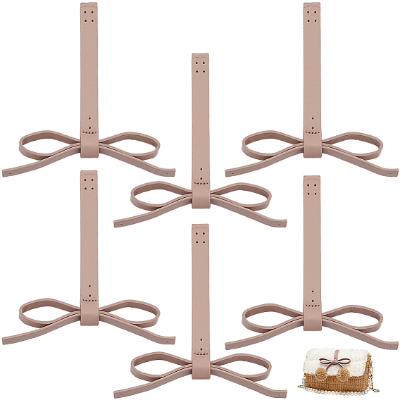 6шт. аксессуары в виде бантиков из искусственной кожи, для украшения сумок своими руками