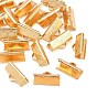 SHEGRACE Brass Ribbon Crimp Ends, Cadmium Free & Nickel Free & Lead Free, Long-Lasting Plated