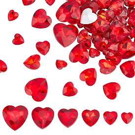 78 шт. 6 стиль стеклянные кабошоны со стразами, задние и задние, сердце