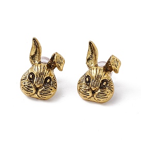 Alloy Rabbit Stud Earrings with 925 Sterling Silver Pins for Women