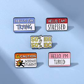 Metallic Oil Droplet Badges for Unique Cartoon Dialogue Boxes - Personalized English Alphabet Accessories