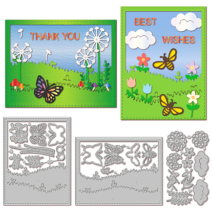 3шт 3 стили трава тема углеродистая сталь трафареты для резки, для diy scrapbooking, Фотоальбом, декоративная бумага для тиснения, форма для поздравительных открыток