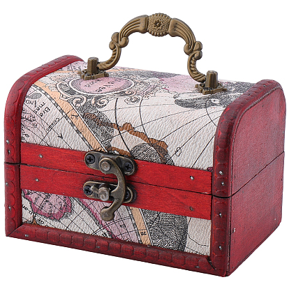 1деревянные переносные ящики для хранения ПК, с железными застежками и железной ручкой, прямоугольные