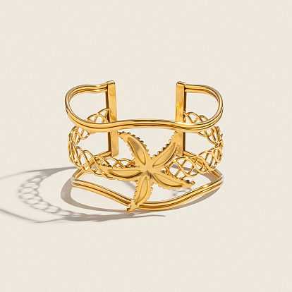 Винтажные морские звезды 304 браслеты из нержавеющей стали, широкие браслеты для женщин