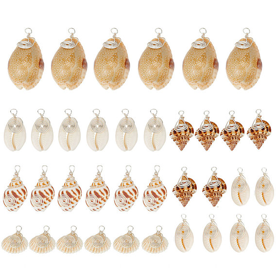 Подвески из раковины, с медной проволокой