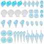 Transparent Epoxy Resin Cabochons, Imitation Jelly Style, with Sequins/Paillette, Mixed Shell Shapes