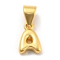 Brass Charms, Real 18K Gold Plated, Long-Lasting Plated, Lead Free & Cadmium Free, Letter Charm