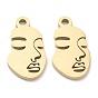 Ion Plating(IP) 304 Stainless Steel Pendants, Abstract Face