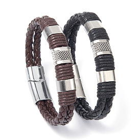 Bracelet en cuir vintage pour hommes - bracelet fait main élégant et polyvalent