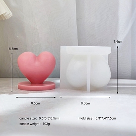 Heart DIY Food Grade 3D Silicone Molds, Candle Molds, for DIY Aromatherapy Candle Makings
