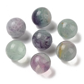 Natural Fluorite No Hole Sphere Beads, Round