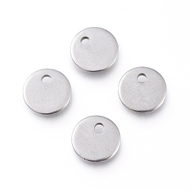 201 charmes en acier inoxydable, estampillage d'une étiquette vierge, Coupe au laser, plat rond