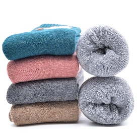 Chaussettes à tricoter en laine, chaussettes thermiques chaudes d'hiver, motif d'écureuil