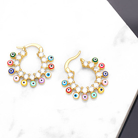 Colorful Devil Eye Earrings for Women, Simple and Fashionable Ear Studs