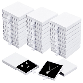 32Pcs Cardboard Jewelry Set Packing Drawer Boxes, for Necklace, Bracelets, with Sponge Inside, Square