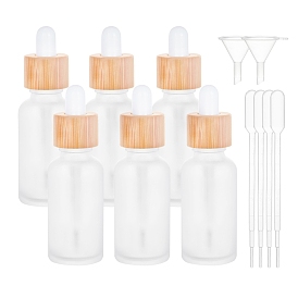 DIY Essential Oil Bottle Kits, include Frosted Glass Dropper Bottles, Plastic Funnel Hopper & Dropper, Adhesive Stickers