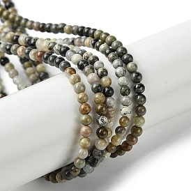 Natural Silver Leaf Jasper Beads Strands, Round