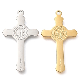 304 Stainless Steel Pendants, Cross with Cssml Ndsmd Cross God Father Religious Christianity Charm