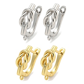 Rack Plating Brass Hoop Earring Findings, Cadmium Free & Lead Free, Long-Lasting Plated