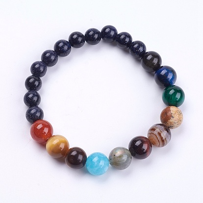 Natürlichen Edelstein Perlen Stretch-Armbänder, Chakra-Schmuck