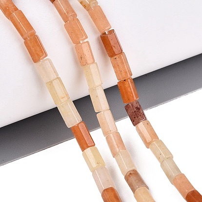Perles aventurine naturelle brins, prisme hexagonal
