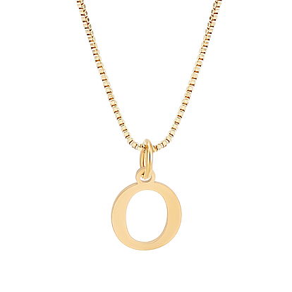 1pc 304 colliers pendentifs en acier inoxydable avec lettres, colliers de chaîne de boîte en laiton pour les femmes, sans plomb & sans nickel & sans cadmium , or