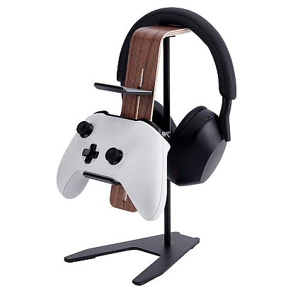 Headset-Displayständer aus Aluminiumlegierung mit Holzstütze