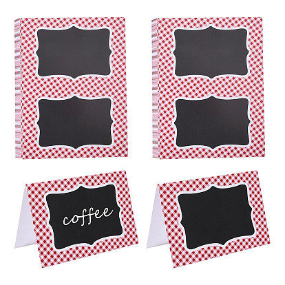 Прямоугольные бумажные карточки для рассадки на стол, для украшения свадебного банкета, шотландка шаблон