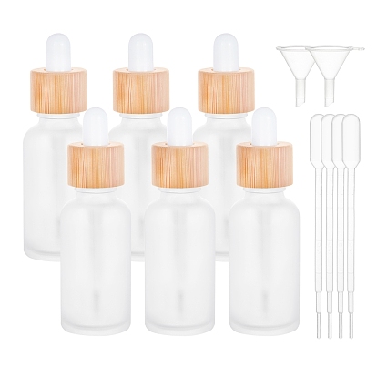 DIY Essential Oil Bottle Kits, include Frosted Glass Dropper Bottles, Plastic Funnel Hopper & Dropper, Adhesive Stickers