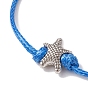 5 шт. 5 стиль, набор браслетов из плетеного шнура из антикварного серебряного сплава, регулируемые браслеты из полиэстера