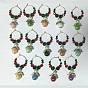 Angel Acrylic Wine Glass Charms, with Glass Beads and Brass Wine Glass Charms Ring
