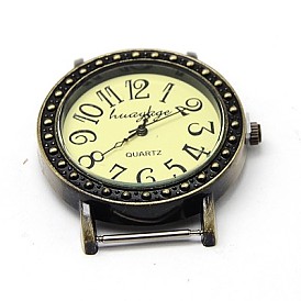 Сплав циферблат часы компоненты глава часы, плоско-круглые, 40x35x8 мм, отверстие : 20x1 мм
